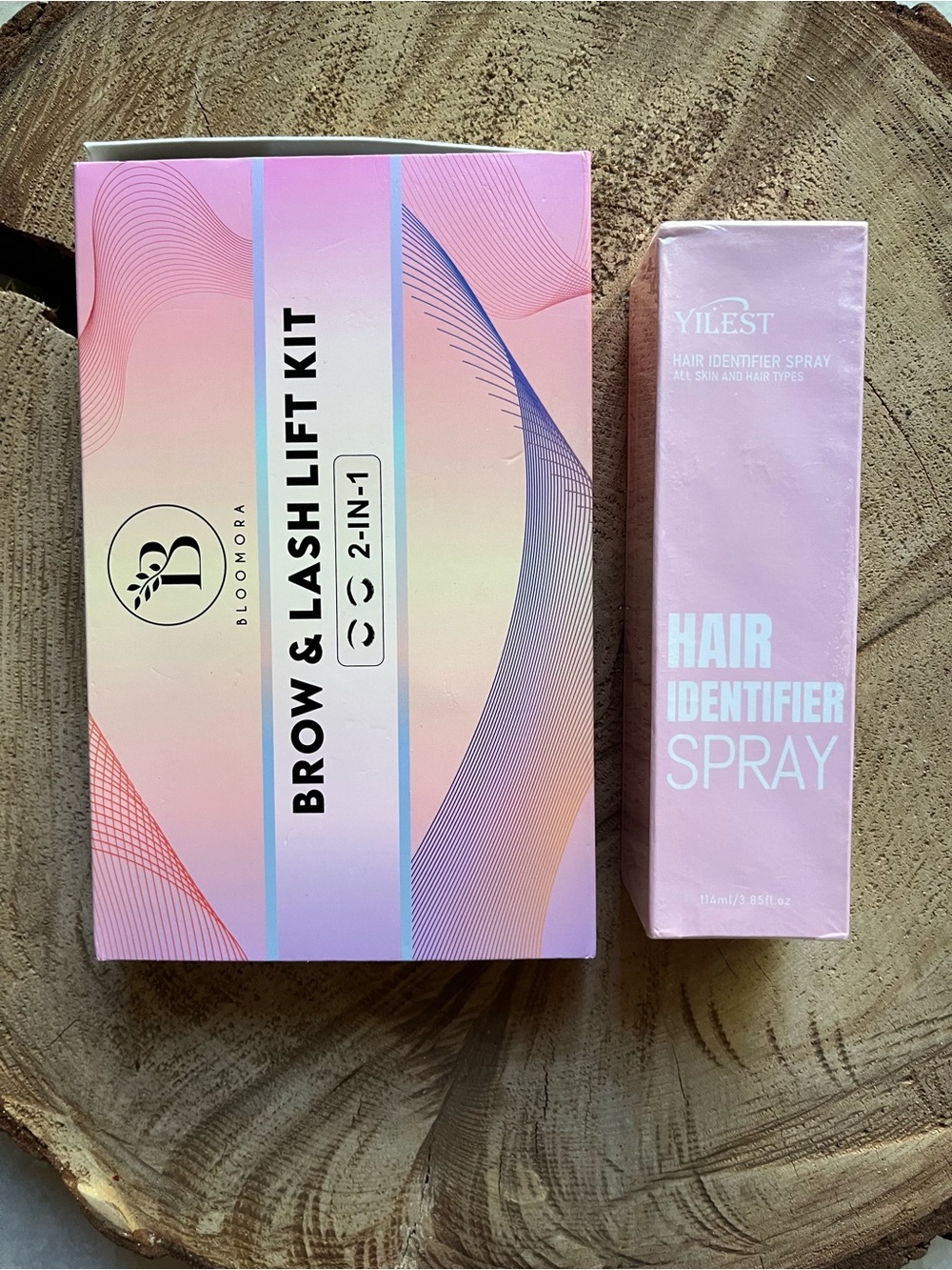 Brow lift and hair identifier spray